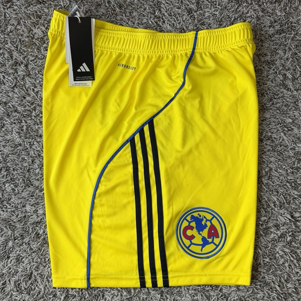 Adidas Club America 2025/26 Home Yellow Soccer Shorts Men's Large JN8611 NEW
